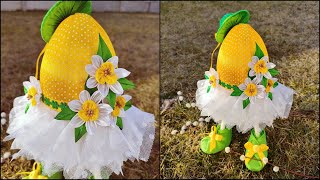 Wielkanocna Ozdoba  Jajko Metodą Kanzashi  Easter Decoration  Kanzashi [upl. by Hynda310]