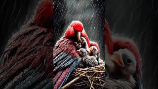 Parrot Protecting Her Chicks in a Heavy Storm 🌸Heartbreaking Scene🌺🌟✨ [upl. by Arika]