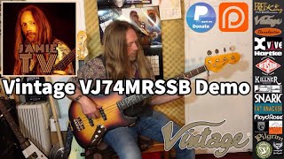 Vintage VJ74MRSSB Bass Guitar Demo [upl. by Murial]