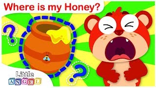 Where is my Honey  Baby Bear is Hungry  Nursery Rhymes by Little Angel [upl. by Marley]