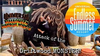 Driftwood Monster Attack  Dockside Inn amp Suites THEMED LOBBY  HHN 33  Halloween Horror Nights [upl. by Libys]