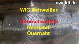 Rohre schweißen Gasleitung WIG Schweißen Quernaht ohne Pendeltechnik 24mm Draht YouTube [upl. by Mervin339]