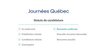 Utilisation de la plateforme Journées Québec  Statuts de candidature – Candidates et candidats [upl. by Pascale]