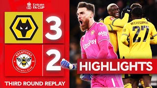 Cunha Extra Time Winner  Wolves 32 Brentford  Highlights  Emirates FA Cup 202324 [upl. by Sheffield]